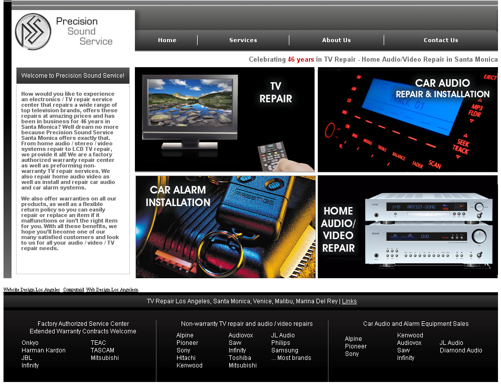 Website Design / Development & SEO Precision Sound